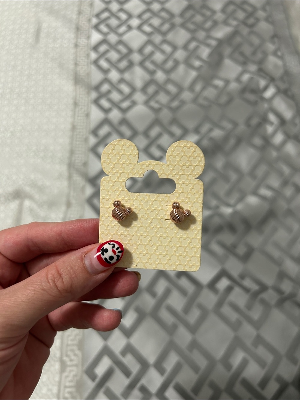 Disney Rose Gold Mickey Mouse Knot Stud Earrings for Kids